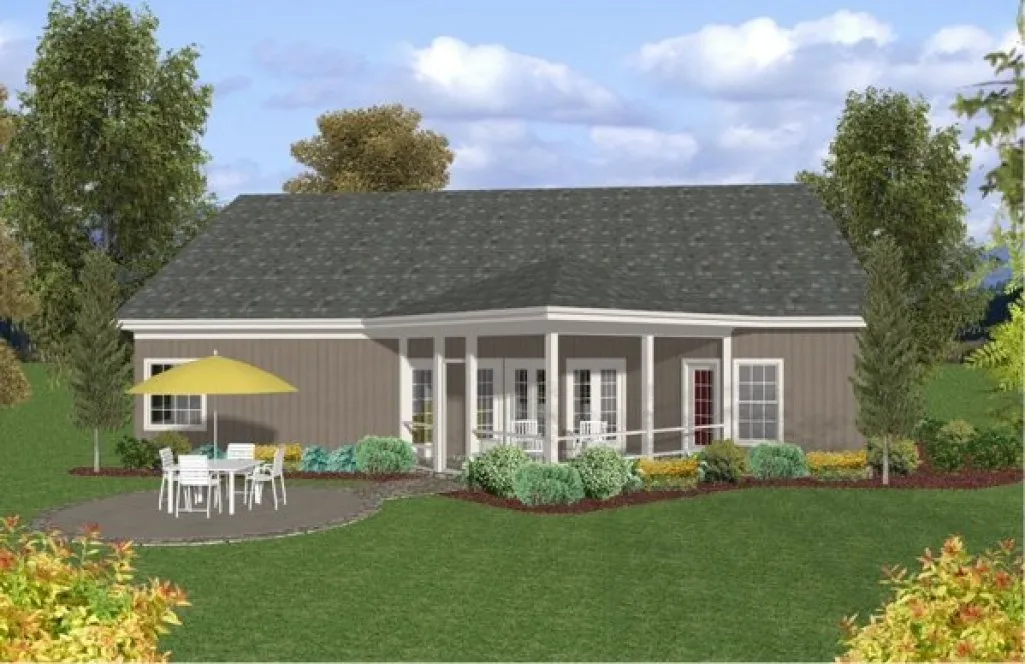 Rear Elevation for House Plan #271281