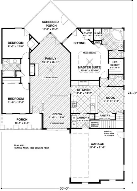 Main Floor Plan for House Plan #271281