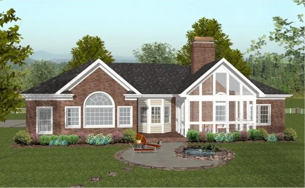 Rear Elevation for House Plan #277191