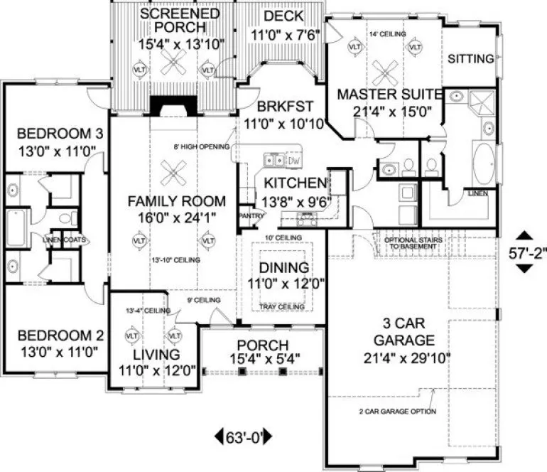 Main Floor Plan for House Plan #277191