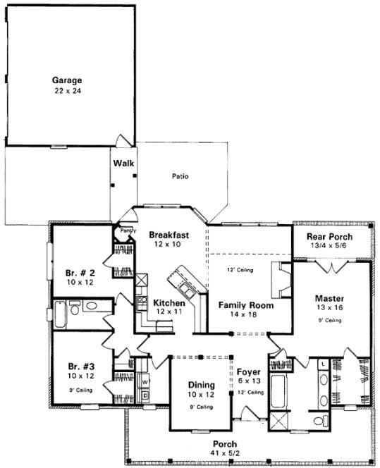 Main Floor Plan for House Plan #114171