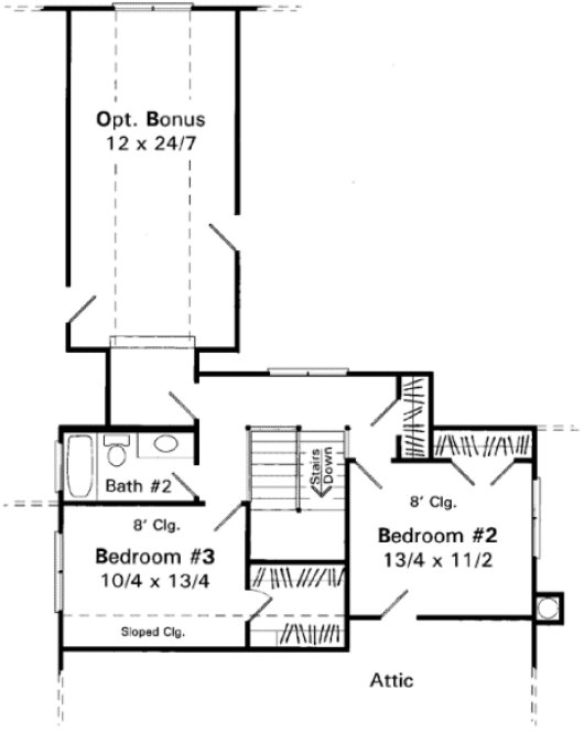 Second Floor Plan for House Plan #115371