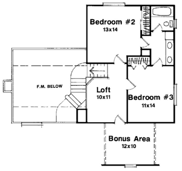 Second Floor Plan for House Plan #119571