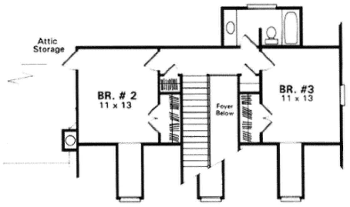 Second Floor Plan for House Plan #110871