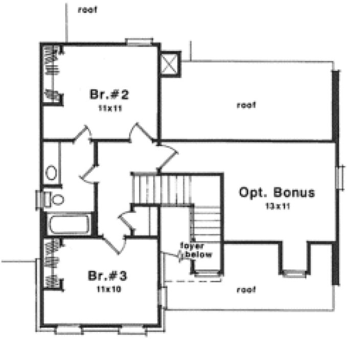 Second Floor Plan for House Plan #116871