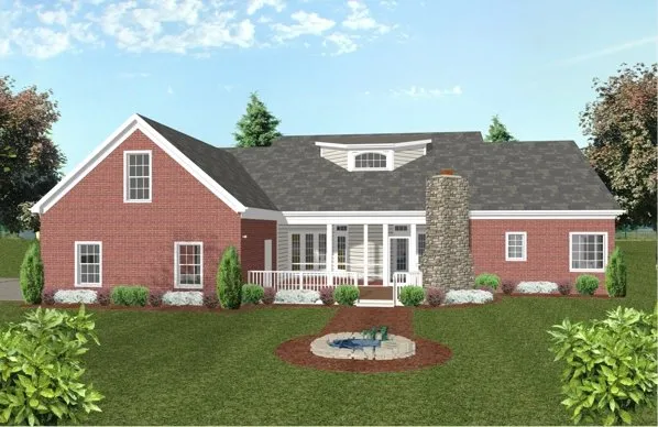 Rear Elevation for House Plan #278191