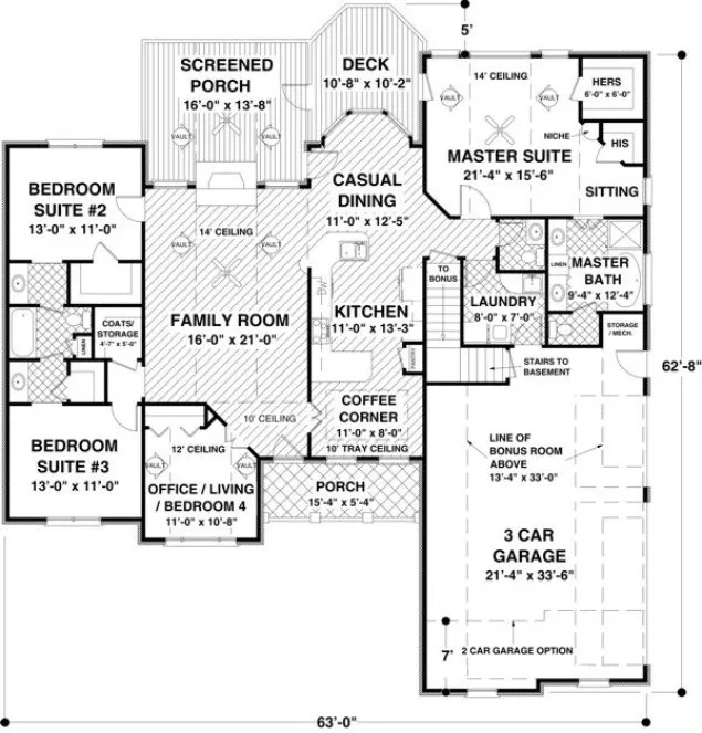Main Floor Plan for House Plan #279191