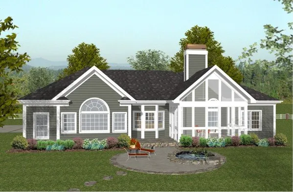 Rear Elevation for House Plan #270291