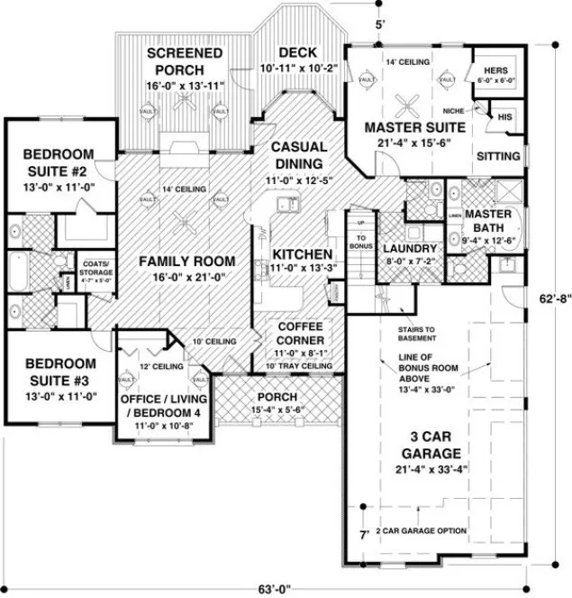 Main Floor Plan for House Plan #274202