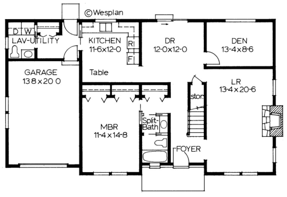 Main Floor Plan for House Plan #200239