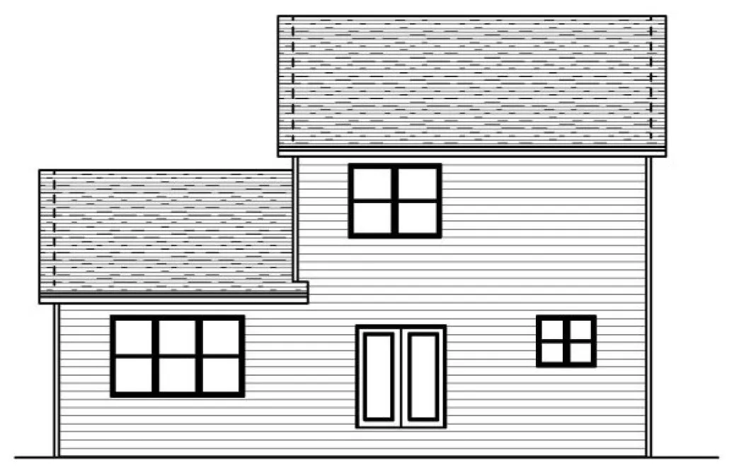 Rear Elevation for House Plan #286191