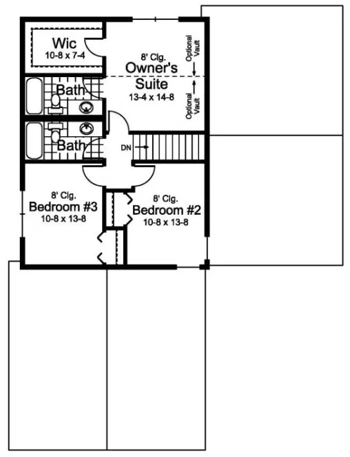 Second Floor Plan for House Plan #286191