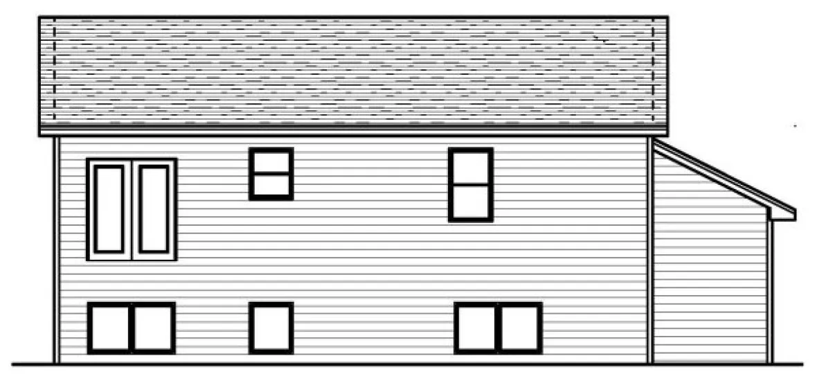 Rear Elevation for House Plan #287191