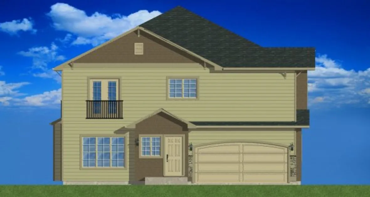 Left Elevation for House Plan #195085