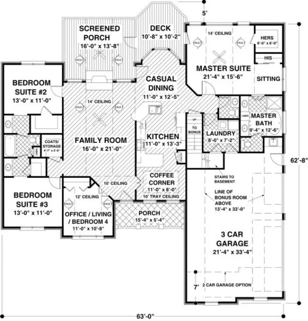 Main Floor Plan for House Plan #277202