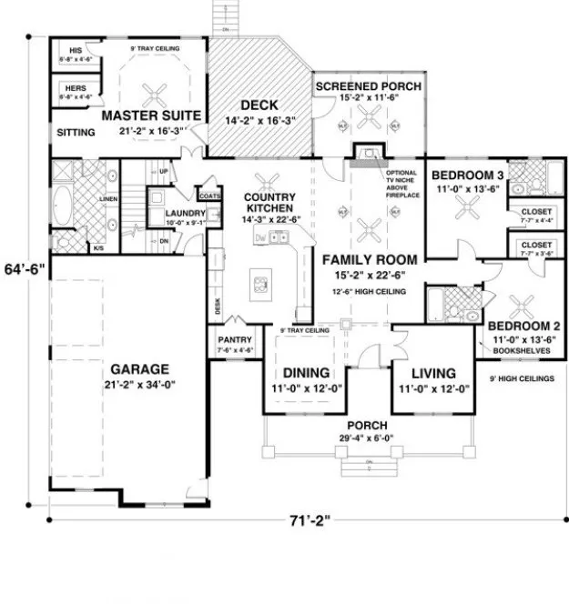 Main Floor Plan for House Plan #271212