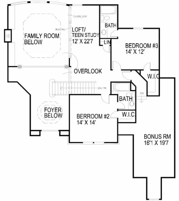 Second Floor Plan for House Plan #390005