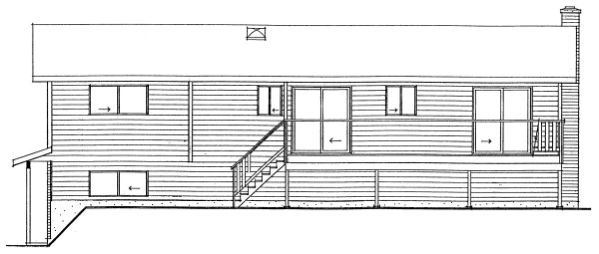 Rear Elevation for House Plan #200286