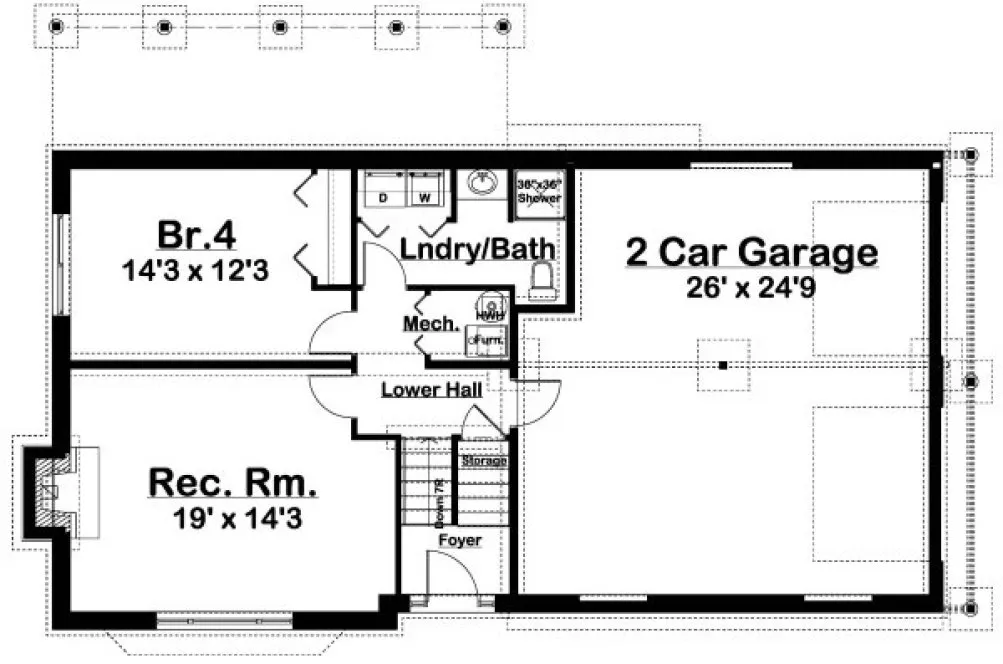 Basement Plan for House Plan #200286