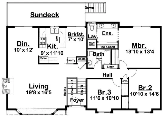 Main Floor Plan for House Plan #200286
