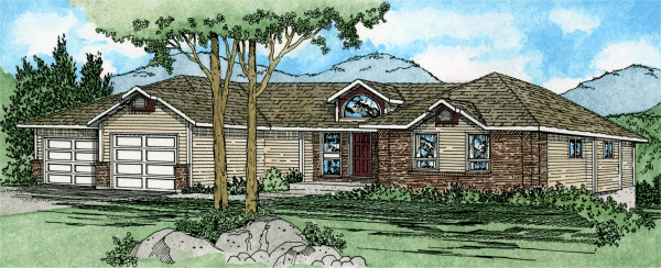 Full Rendering for House Plan #201155