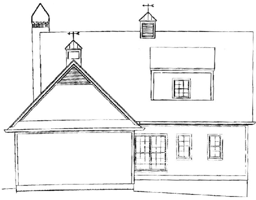 Rear Elevation for House Plan #115181