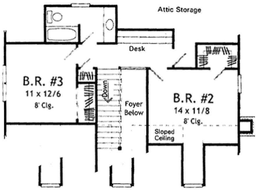 Second Floor Plan for House Plan #115181