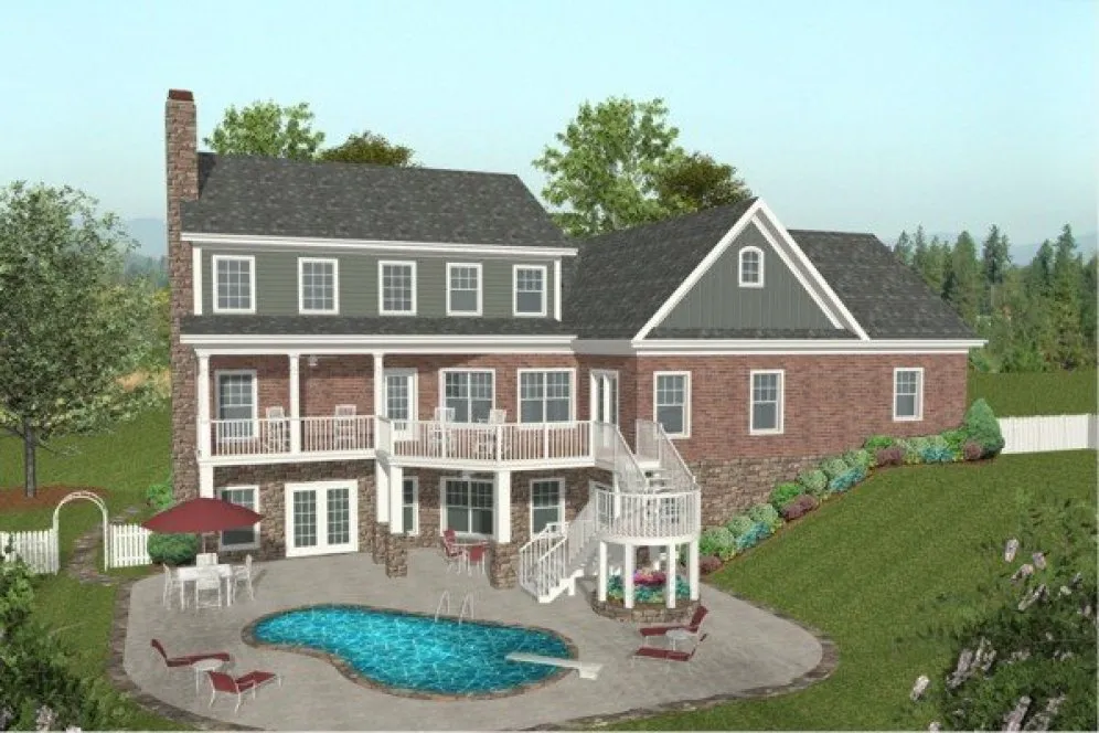 Rear Elevation for House Plan #278142