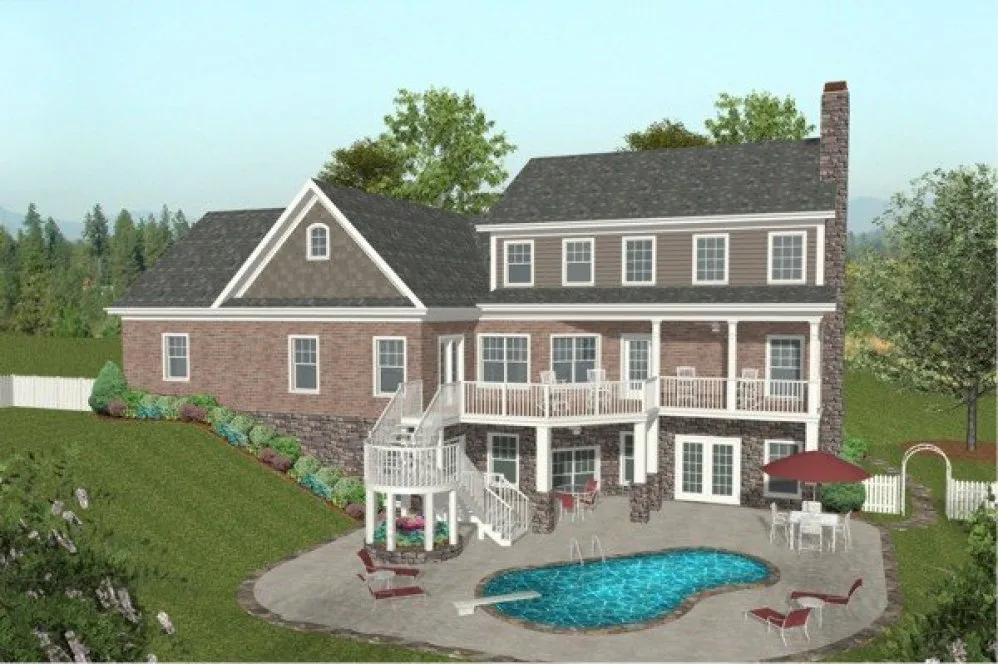 Rear Elevation for House Plan #279142