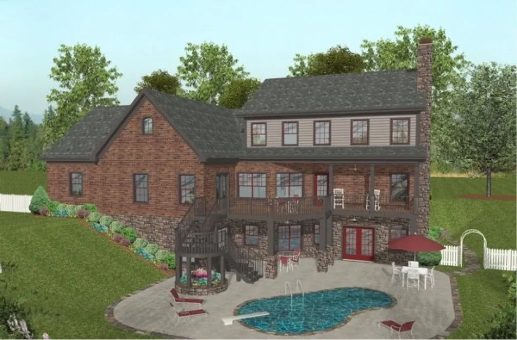 Rear Elevation for House Plan #270162