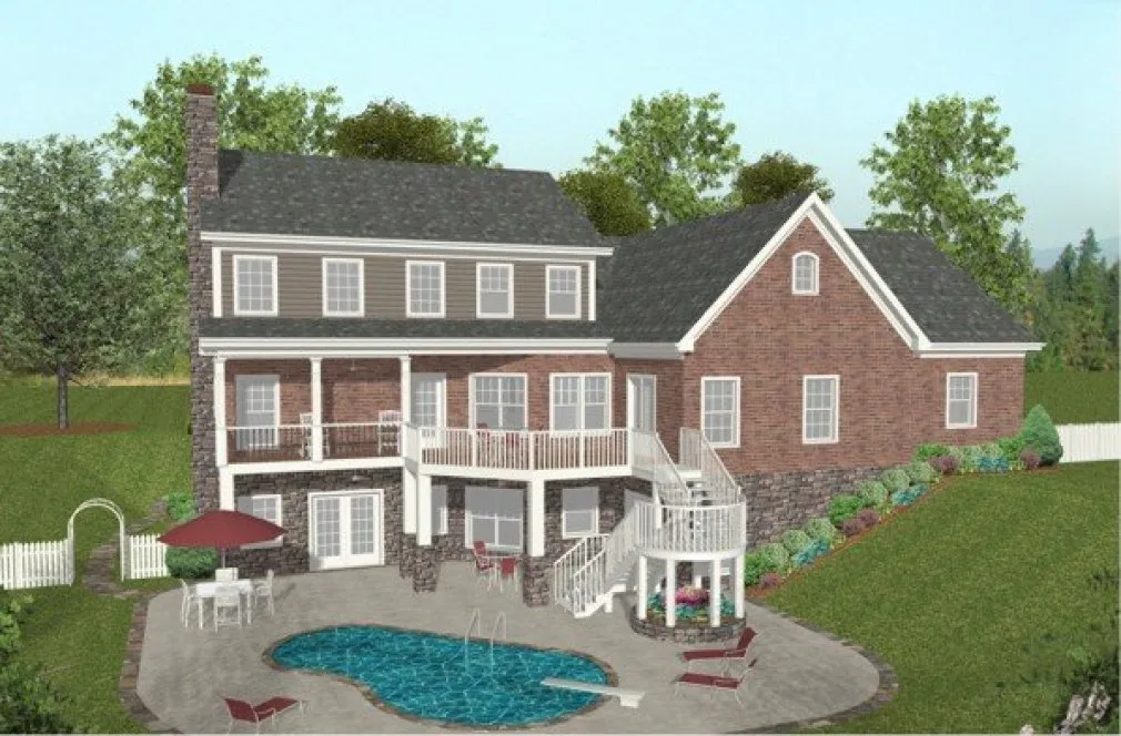 Rear Elevation for House Plan #271162