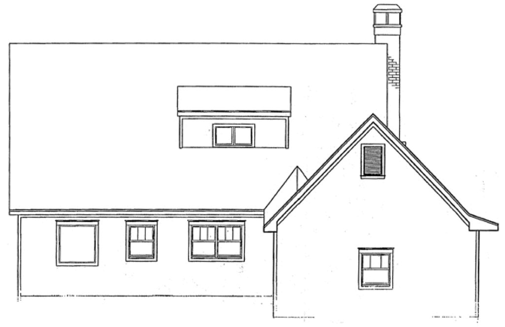 Rear Elevation for House Plan #113381