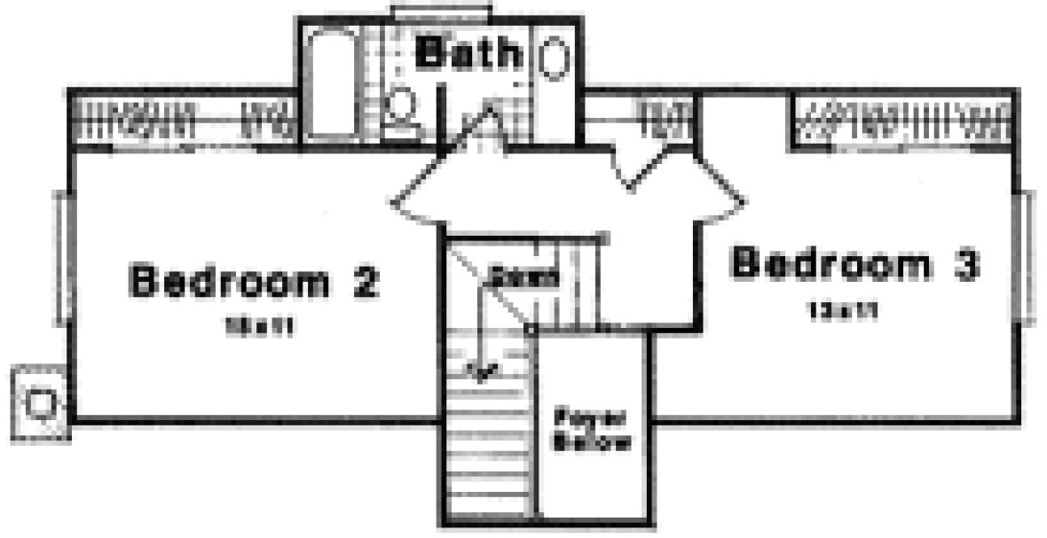 Second Floor Plan for House Plan #113381
