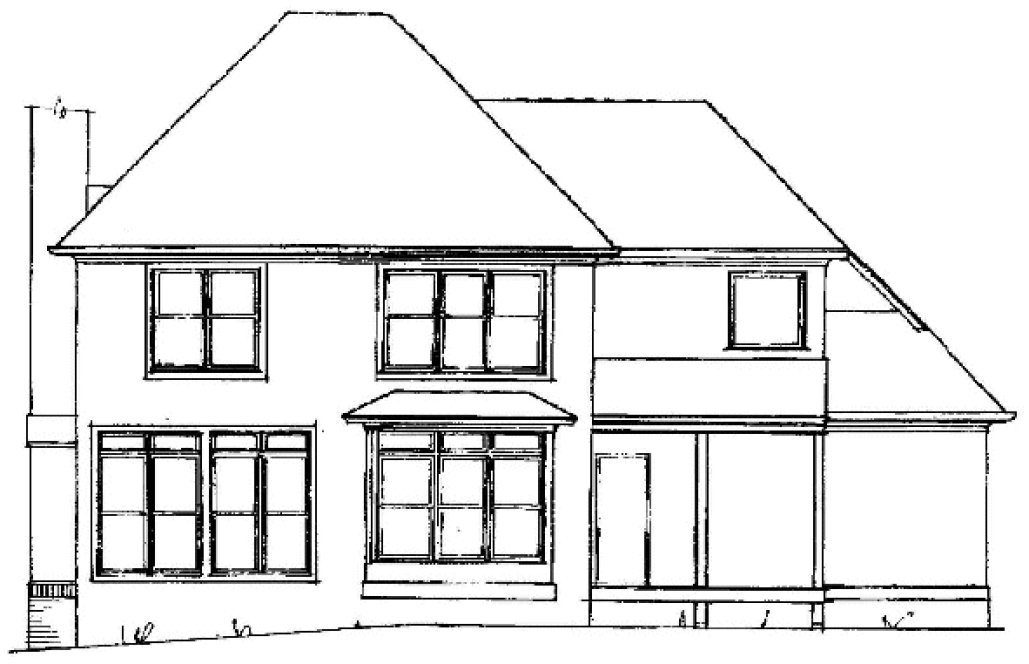 Rear Elevation for House Plan #115581