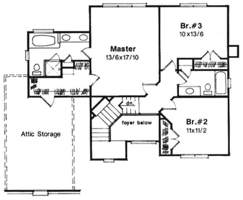Second Floor Plan for House Plan #115581