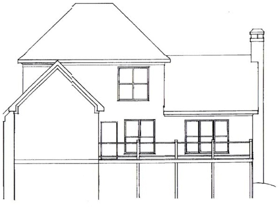 Rear Elevation for House Plan #118581