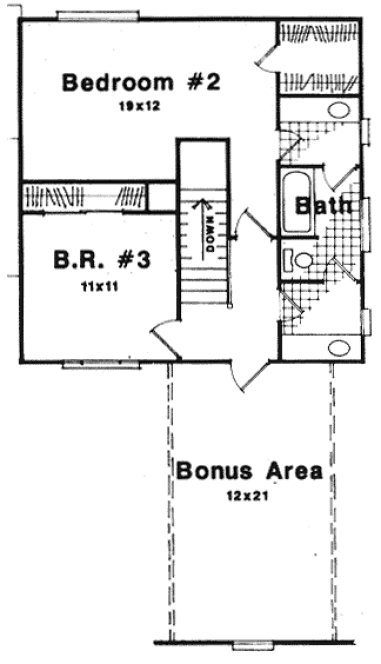 Second Floor Plan for House Plan #118581