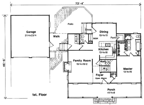 Main Floor Plan for House Plan #114781