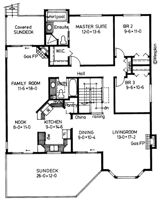 Main Floor Plan for House Plan #200284