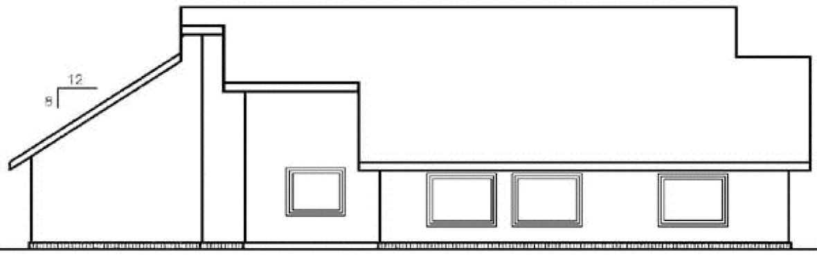 Rear Elevation for House Plan #169100