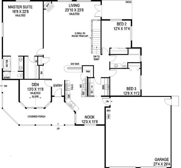 Main Floor Plan for House Plan #169100