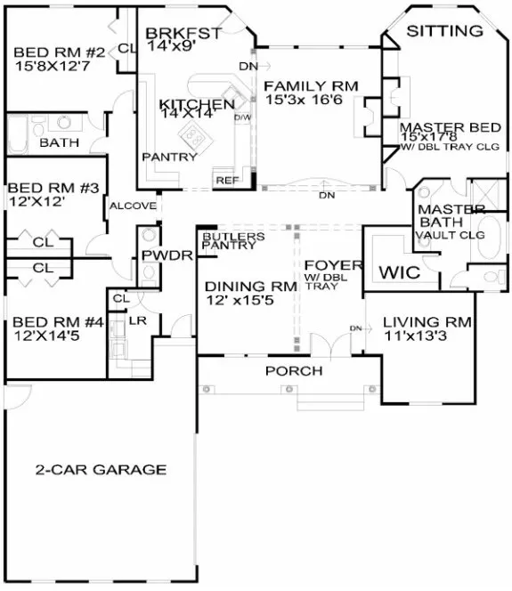 Main Floor Plan for House Plan #393200