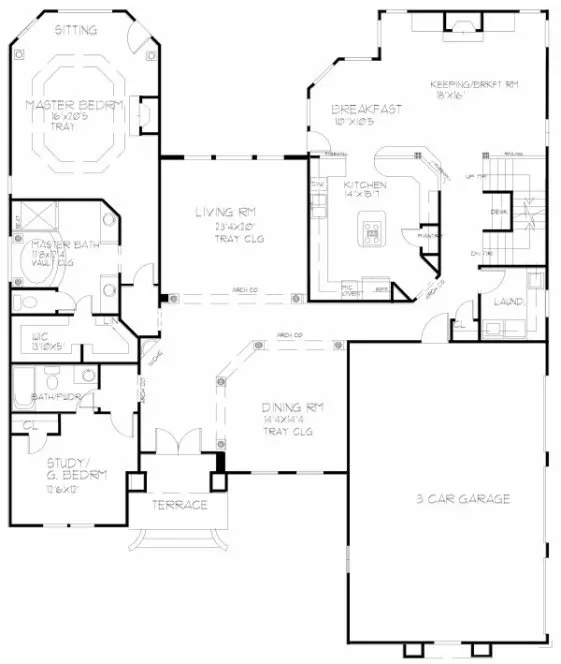 Main Floor Plan for House Plan #393020