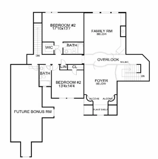 Second Floor Plan for House Plan #397700