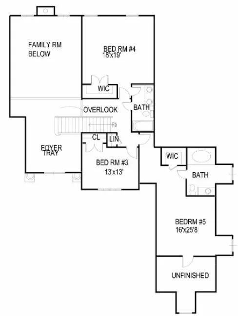 Second Floor Plan for House Plan #394300