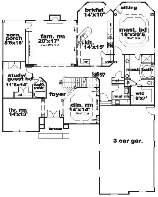 Main Floor Plan for House Plan #394400