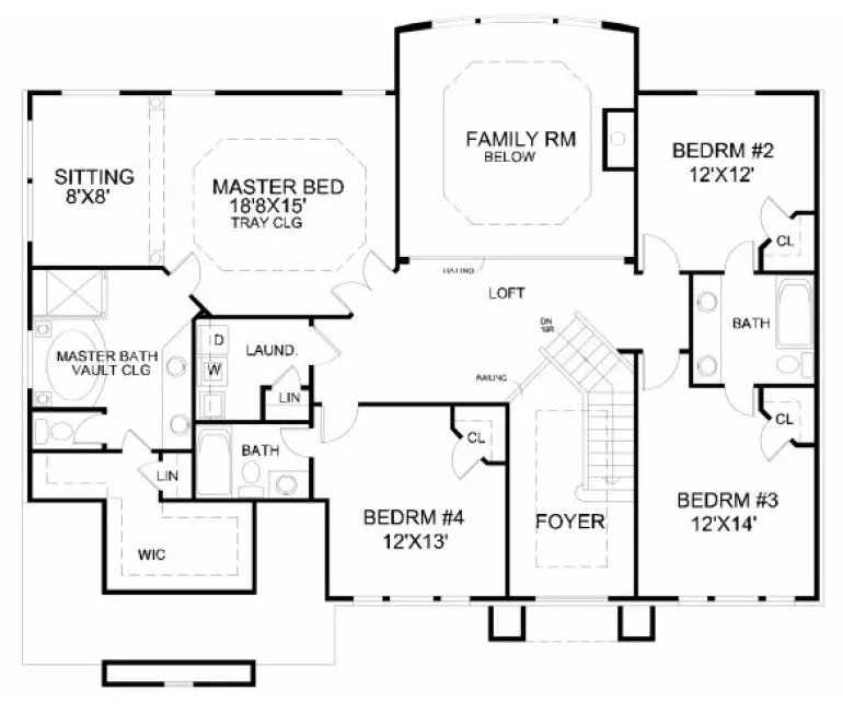 Second Floor Plan for House Plan #395420
