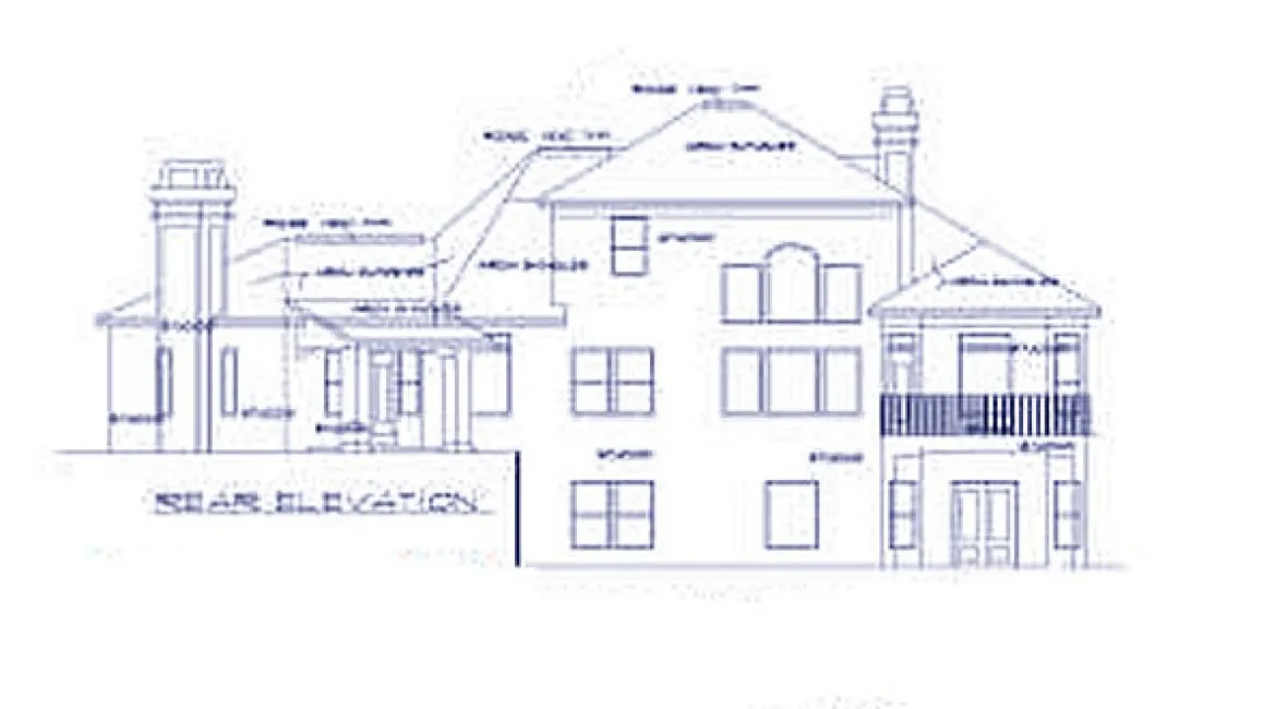 Rear Elevation for House Plan #398800