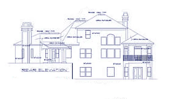 Rear Elevation for House Plan #398800