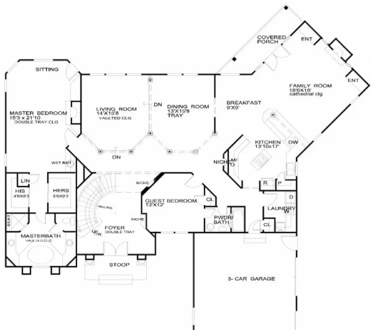 Main Floor Plan for House Plan #397020